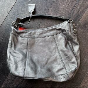 Cole Haan bag silver metallic leather purse shoulder bag tote